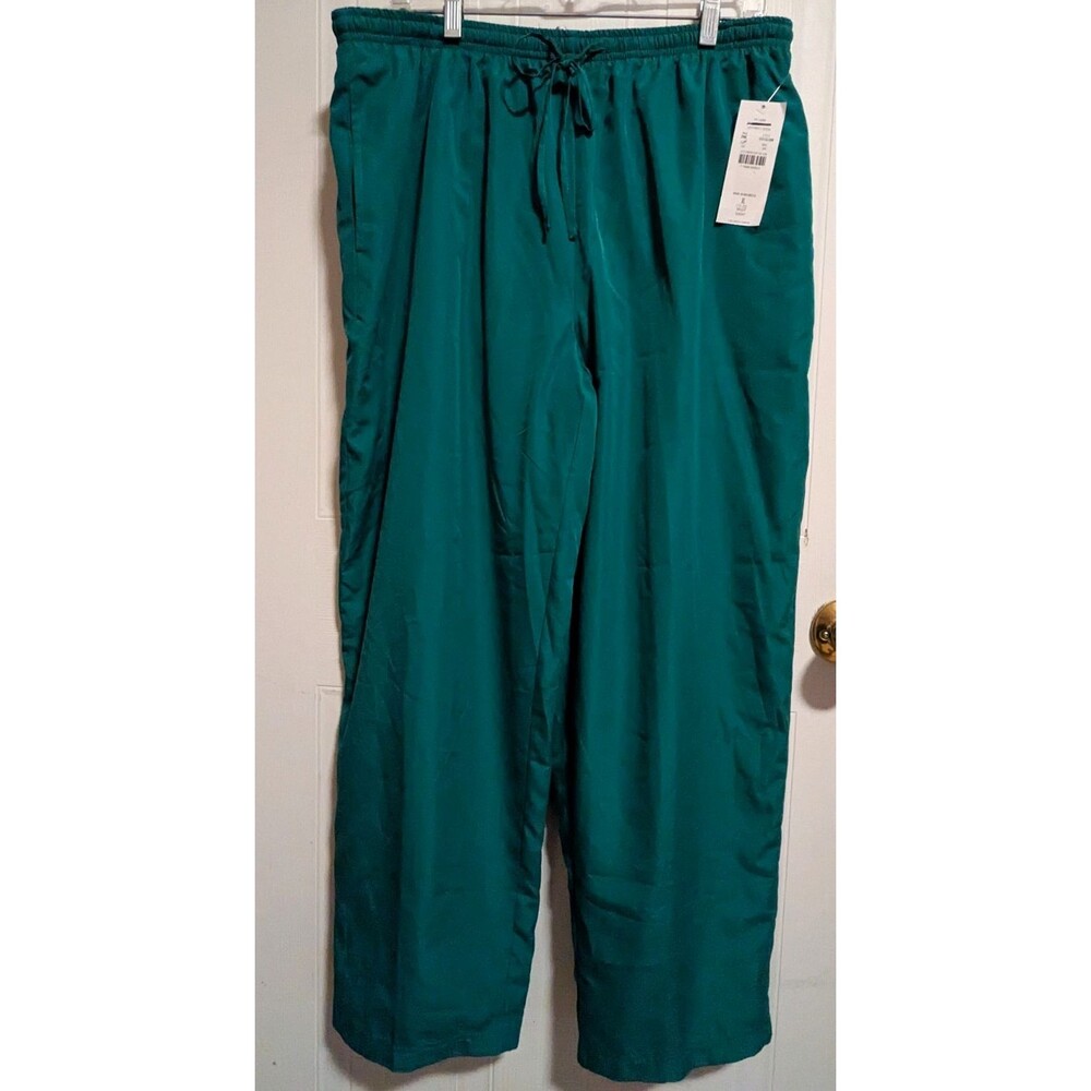 NWT Napa Valley Women’s Forest Green XL Straight Leg Pants Drawstring Lined